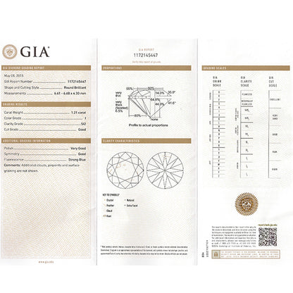 GIA 1.21ct Diamond Engagement Ring