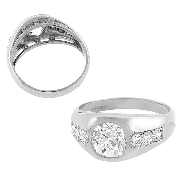 GIA  1.38ct  Diamond  Gold Ring