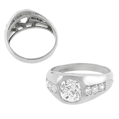 GIA  1.38ct  Diamond  Gold Ring