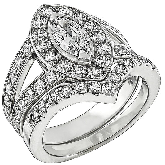 GIA Certified 0.51ct Diamond Engagement Ring and Wedding Band Set