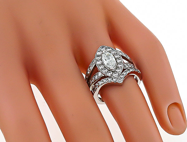 GIA Certified 0.51ct Diamond Engagement Ring and Wedding Band Set