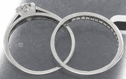 GIA Certified 0.60ct Diamond Engagement Ring and Wedding Band Set