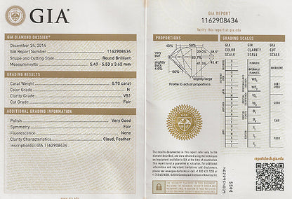 GIA Certified 0.70ct Diamond Sapphire Engagement Ring