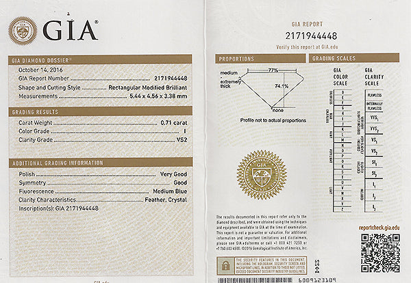 GIA Certified 0.71ct Diamond Engagement Ring