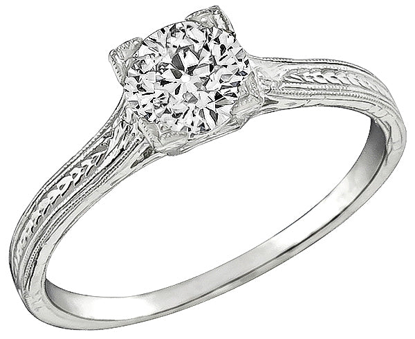 GIA Certified 0.78ct Diamond Engagement Ring