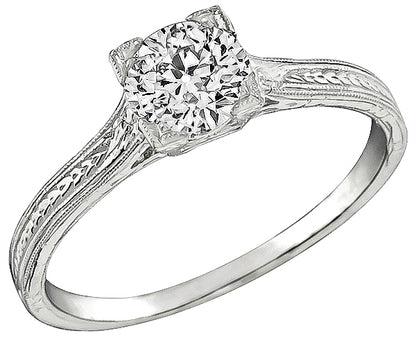 GIA Certified 0.78ct Diamond Engagement Ring