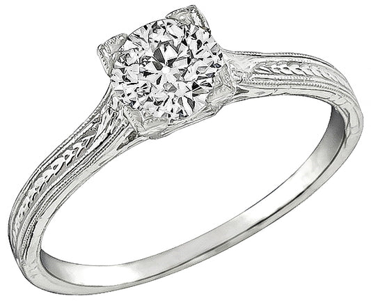 GIA Certified 0.78ct Diamond Engagement Ring
