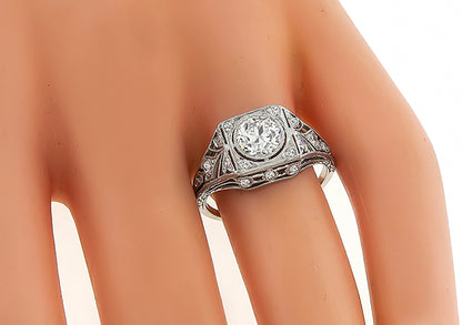 GIA Certified 0.81ct Diamond Black Starr & Frost Engagement Ring