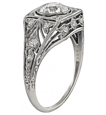 GIA Certified 0.81ct Diamond Black Starr & Frost Engagement Ring