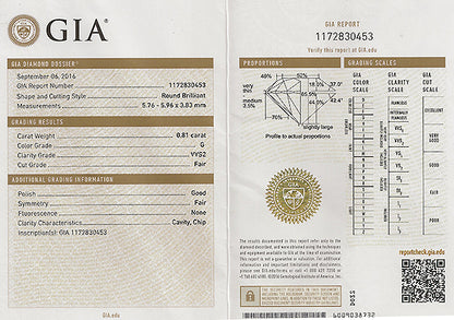 GIA Certified 0.81ct Diamond Black Starr & Frost Engagement Ring