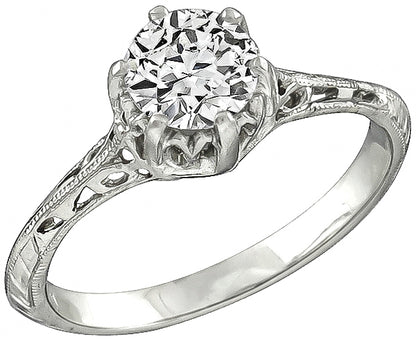 GIA Certified 0.86ct Diamond Engagement Ring
