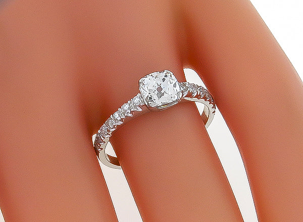 GIA Certified 0.87ct Diamond Engagement Ring