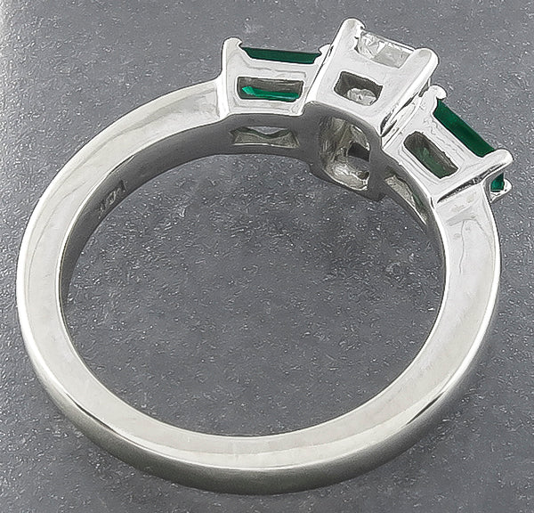 GIA Certified 0.90ct Diamond Emerald Engagement Ring