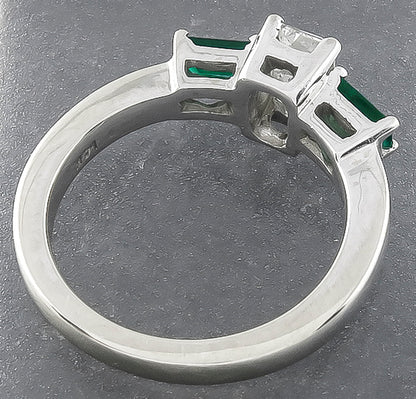 GIA Certified 0.90ct Diamond Emerald Engagement Ring