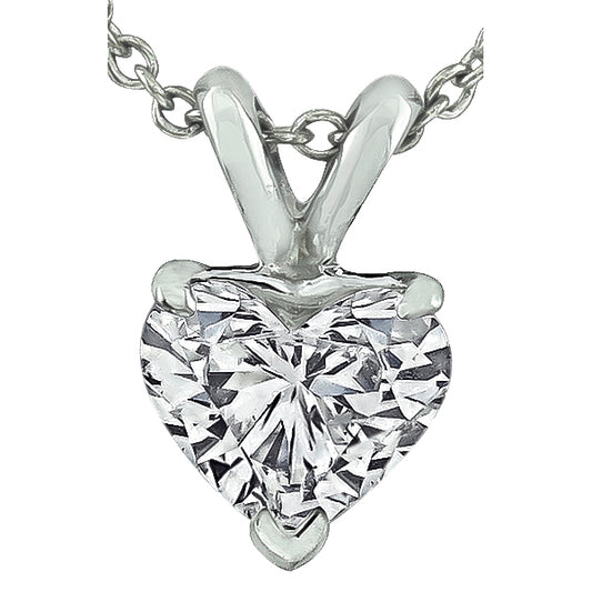 GIA Certified 1.00ct Diamond Heart Pendant