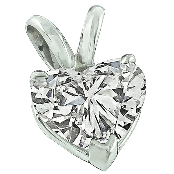 GIA Certified 1.00ct Diamond Heart Pendant