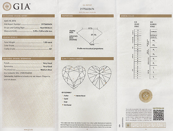 GIA Certified 1.00ct Diamond Heart Pendant