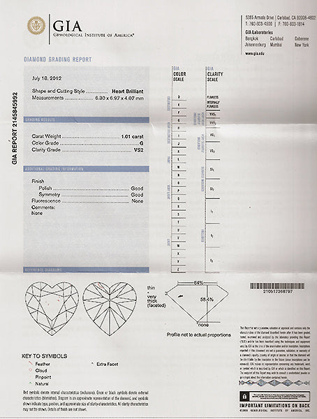GIA Certified 1.01ct Diamond Engagement Ring