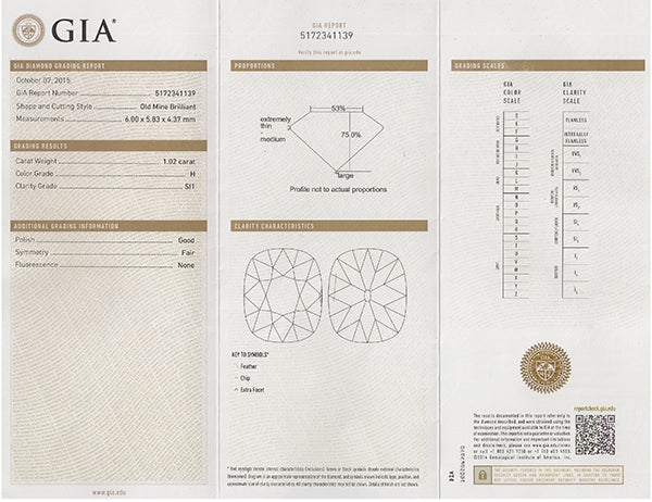 GIA Certified 1.02ct Diamond Engagement Ring