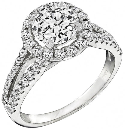 GIA Certified 1.03ct Diamond Halo Engagement Ring