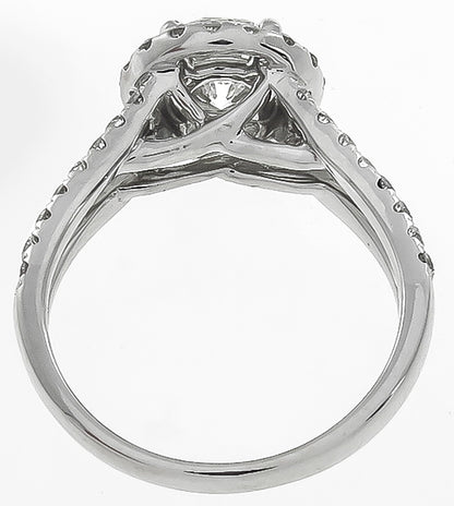 GIA Certified 1.03ct Diamond Halo Engagement Ring