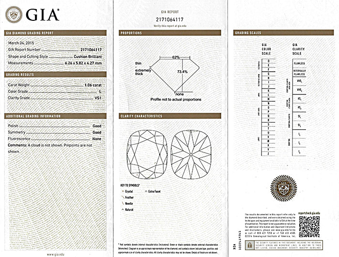 GIA Certified 1.06ct Diamond Art Deco Engagement Ring