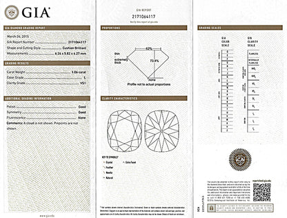 GIA Certified 1.06ct Diamond Art Deco Engagement Ring