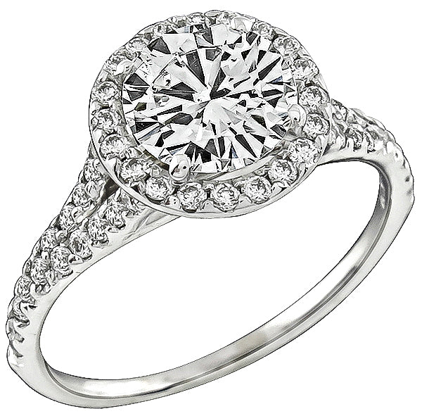 GIA Certified 1.06ct Diamond Halo Engagement Ring