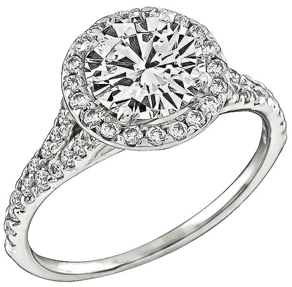 GIA Certified 1.06ct Diamond Halo Engagement Ring