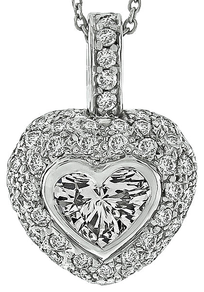 GIA Certified 1.06ct Diamond Heart Pendant