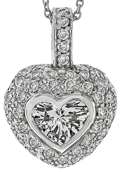 GIA Certified 1.06ct Diamond Heart Pendant