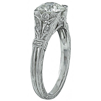 GIA Certified 1.08ct Diamond Engagement Ring