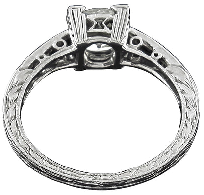 GIA Certified 1.11ct Diamond Onyx Engagement Ring