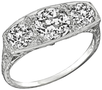 GIA Certified 1.13ct Center Diamond 0.90ct Diamond Anniversary Ring