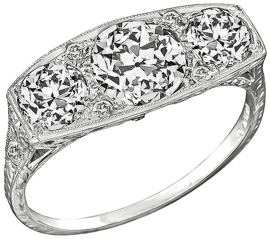 GIA Certified 1.13ct Center Diamond 0.90ct Diamond Anniversary Ring