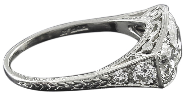 GIA Certified 1.13ct Center Diamond 0.90ct Diamond Anniversary Ring