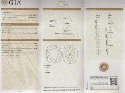 GIA Certified 1.16ct Diamond Engagement Ring