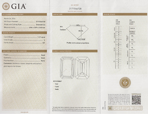 GIA Certified 1.17ct Diamond Engagement Ring
