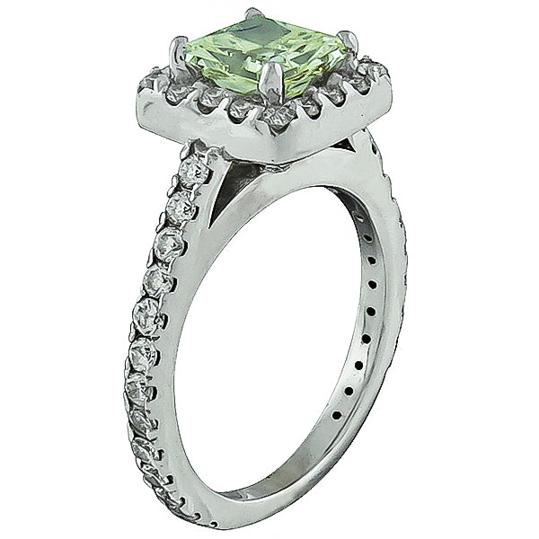 GIA Certified 1.18ct Natural Fancy Light Even Yellow Diamond Engagement Ring