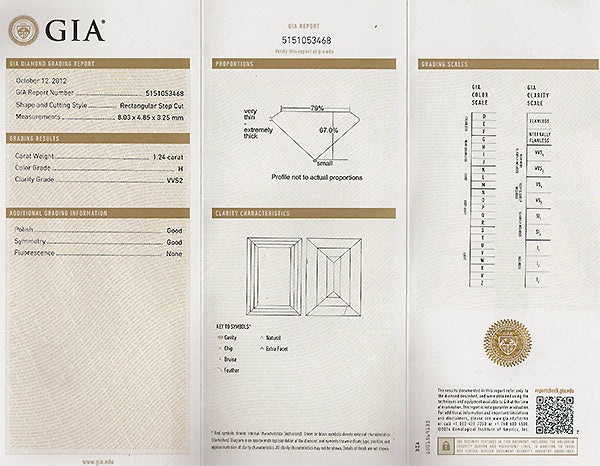 GIA Certified 1.24ct Diamond Engagement Ring