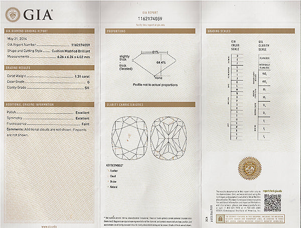 GIA Certified 1.31ct Diamond Engagement Ring