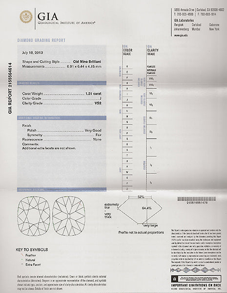 GIA Certified 1.31ct Diamond Engagement Ring