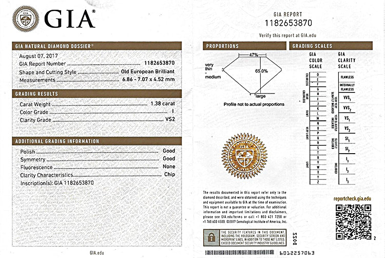 GIA Certified 1.38ct Diamond Art Deco Engagement Ring