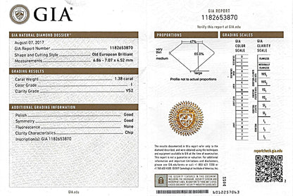 GIA Certified 1.38ct Diamond Art Deco Engagement Ring