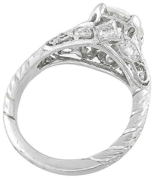 GIA Certified 1.39ct Diamond Vintage Engagement Ring