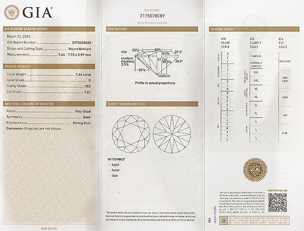 GIA Certified 1.44ct Diamond Engagement Ring