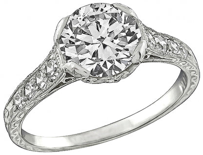 GIA Certified 1.54ct Diamond Platinum Enagagement Ring