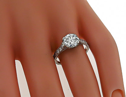 GIA Certified 1.54ct Diamond Platinum Enagagement Ring