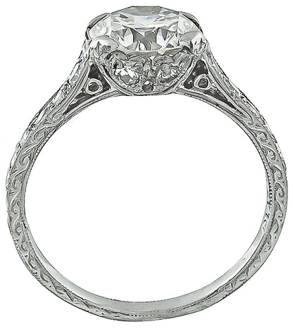 GIA Certified 1.54ct Diamond Platinum Enagagement Ring