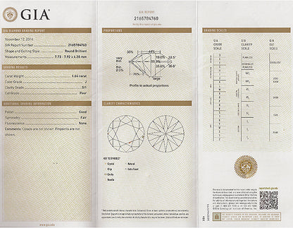 GIA Certified 1.64ct Diamond Engagement Ring